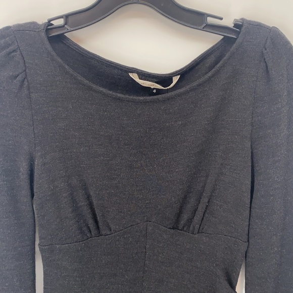 DVF Womens Charcoal Gray Long Sleeve100% Wool Fit & Flare Dress Size 4 - Picture 7 of 15